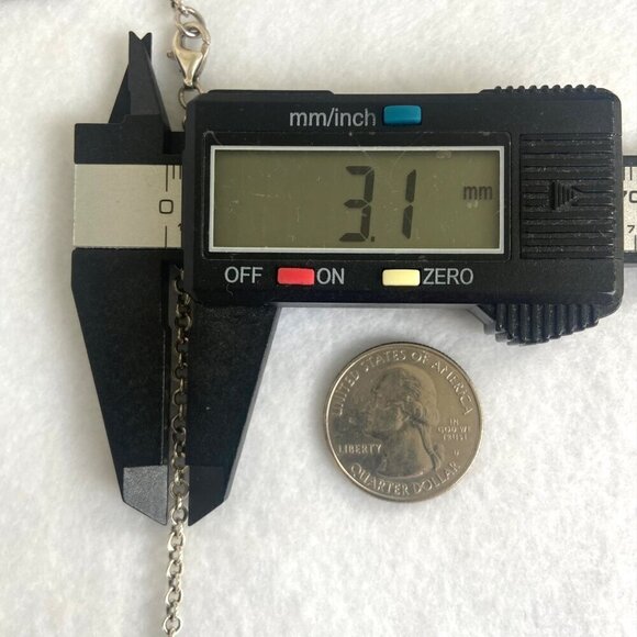 Sterling Silver 925 Chunky Mother Of Pearl Pink Red Rolo Chain Panel Necklace - Picture 13 of 16